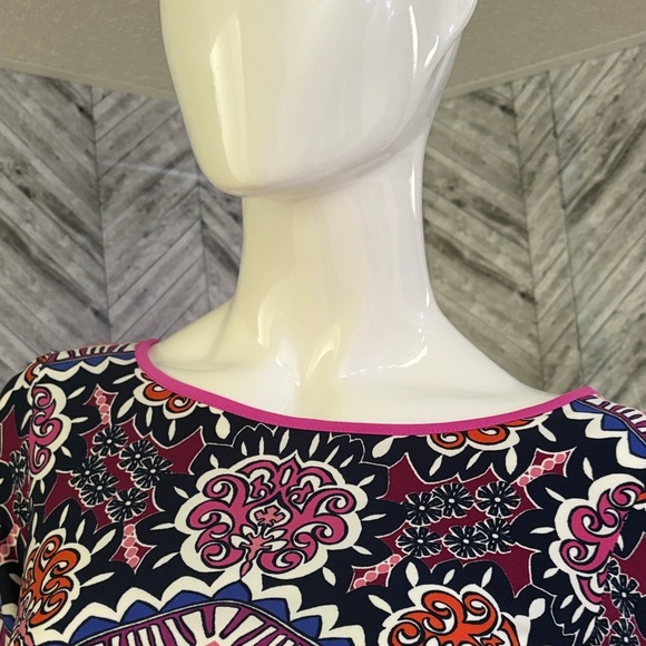 Eliza J Vibrant Floral Long Sleeve tunic Dress multicolour, size 8 - Picture 4 of 7